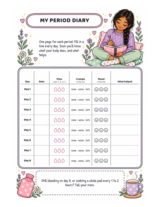 My Period Diary page